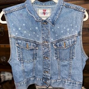 Levi’s Jean vest hand embroidered